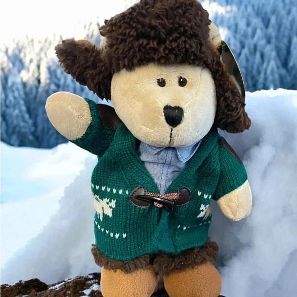 Starbucks 2016 Limited Edition Bearista Bear Plush Green Sweater - Picture 2 of 5